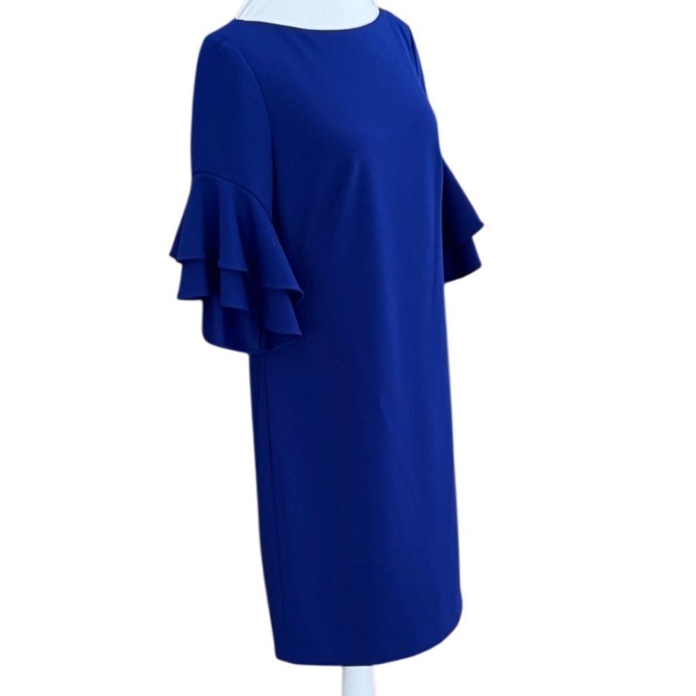 New with tag Ralph Lauren Royal Blue Ruffle Sleeve Mini Dress size 4. - Picture 8 of 11